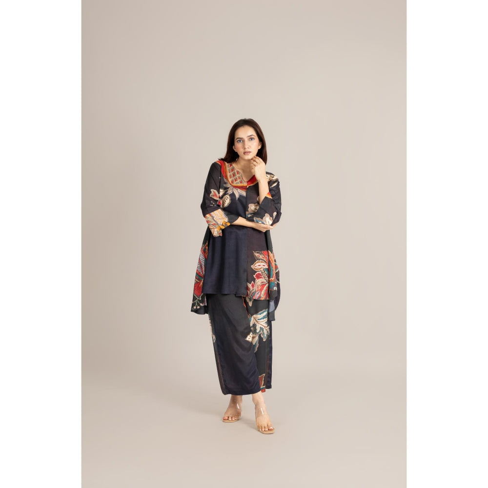 ETAR Black Midnight Flame Co-Ord Set