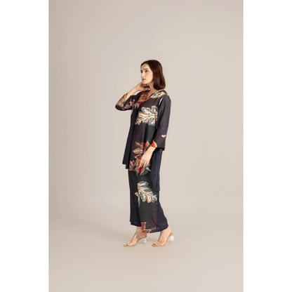 ETAR Black Midnight Flame Co-Ord Set