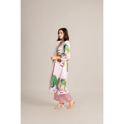 ETAR White Blush Veli Kurta with Palazzo