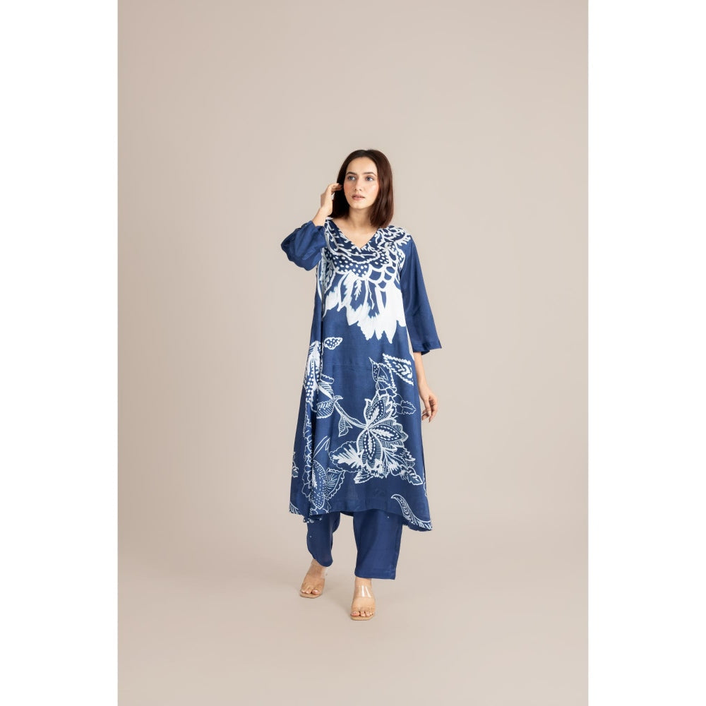 ETAR Blue Skyline Petal Co-Ord Set