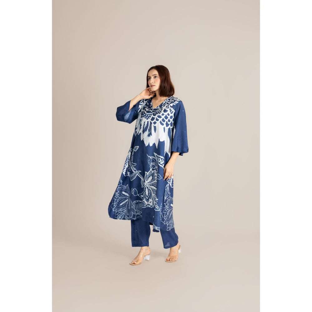 ETAR Blue Skyline Petal Co-Ord Set