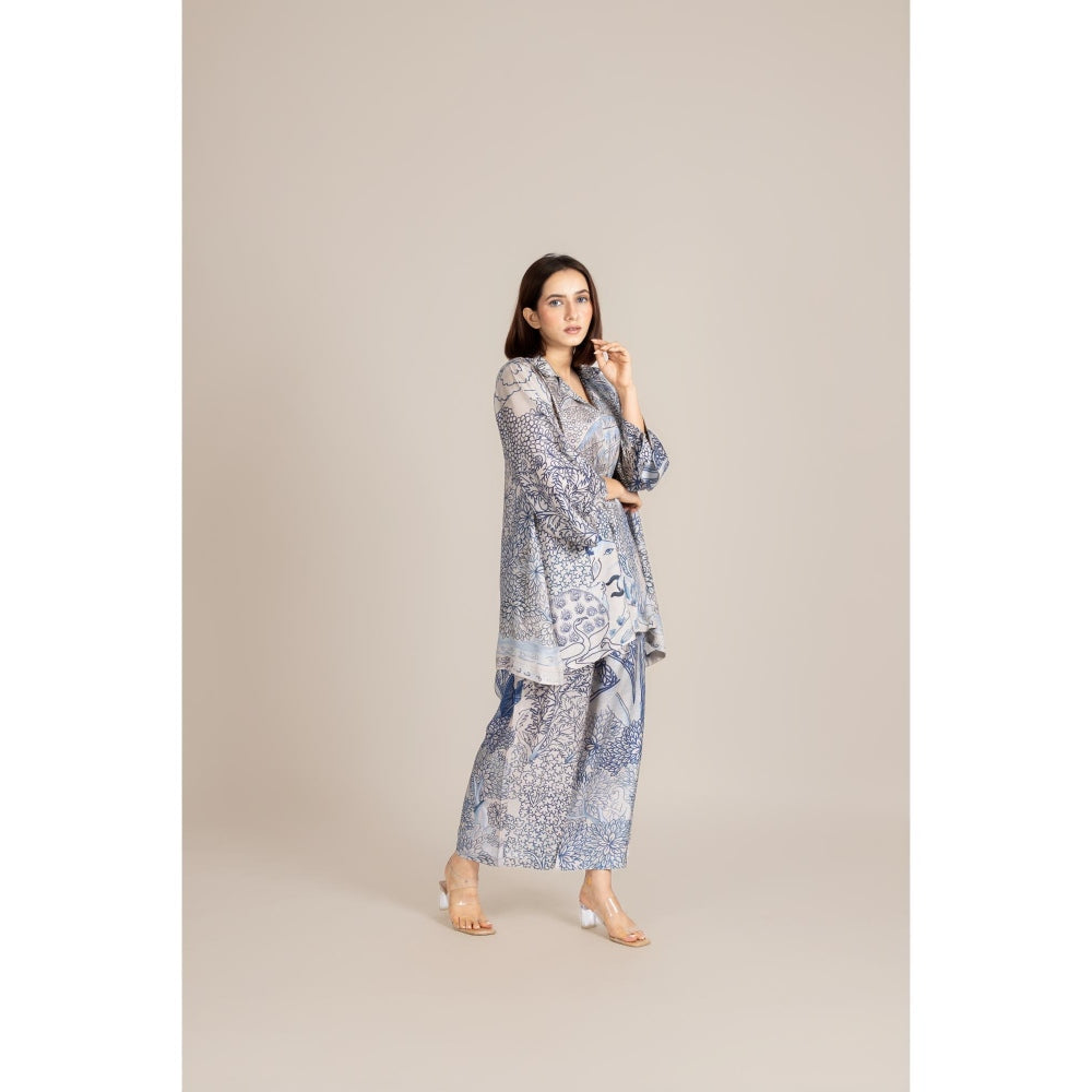 ETAR Blue Pichwai Print Co-Ord Set