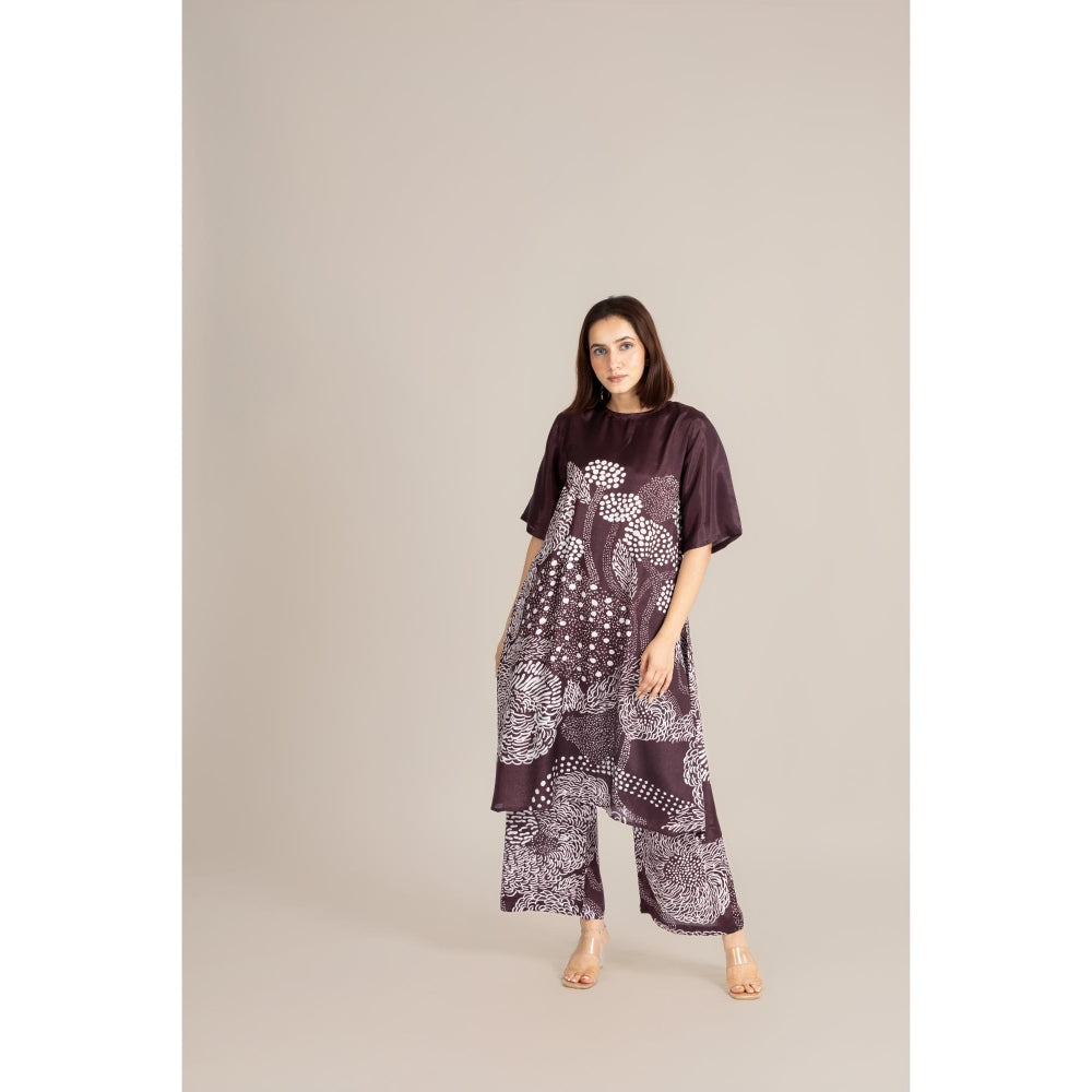 ETAR Burgundy Mood Dot Co-Ord Set