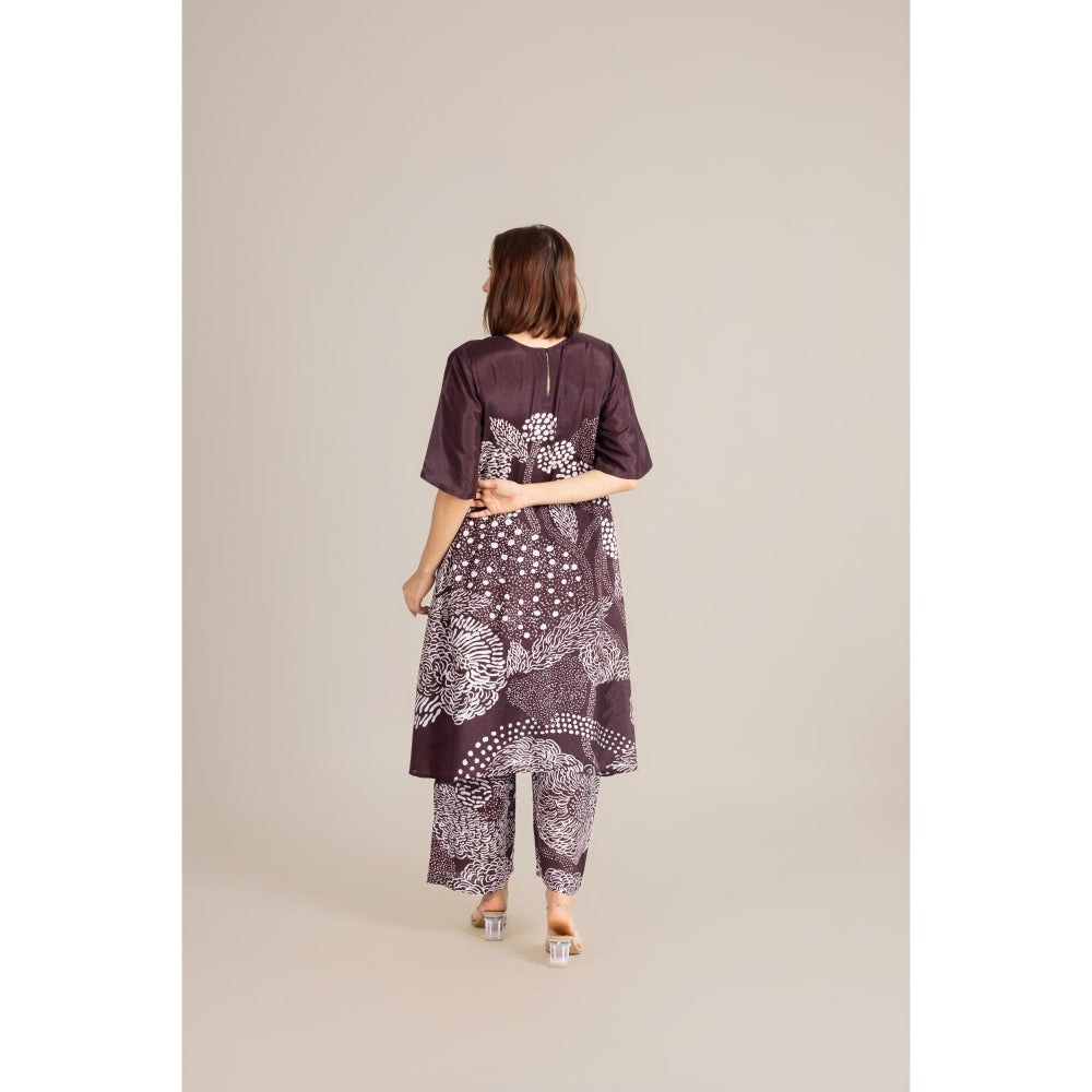 ETAR Burgundy Mood Dot Co-Ord Set