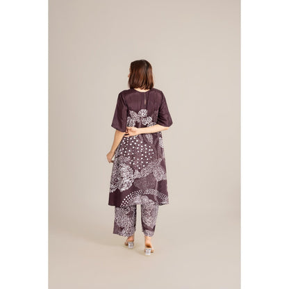 ETAR Burgundy Mood Dot Co-Ord Set