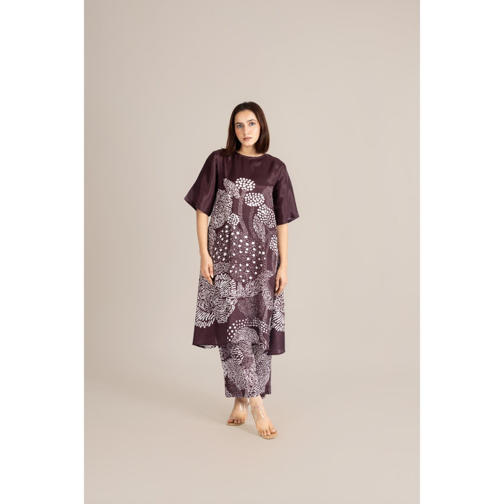 ETAR Burgundy Mood Dot Co-Ord Set