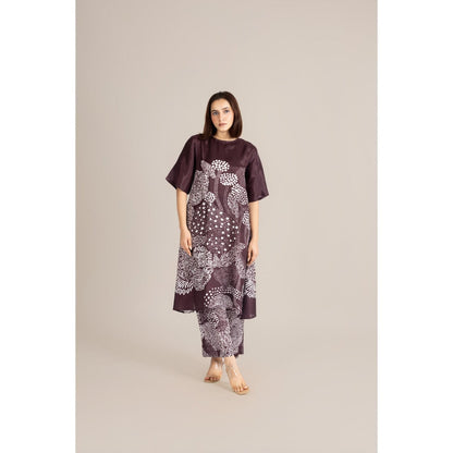 ETAR Burgundy Mood Dot Co-Ord Set