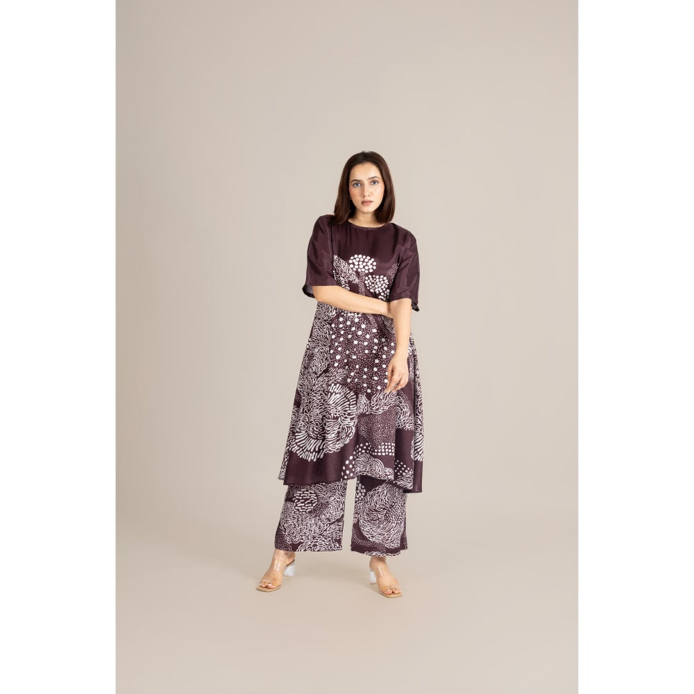 ETAR Burgundy Mood Dot Co-Ord Set