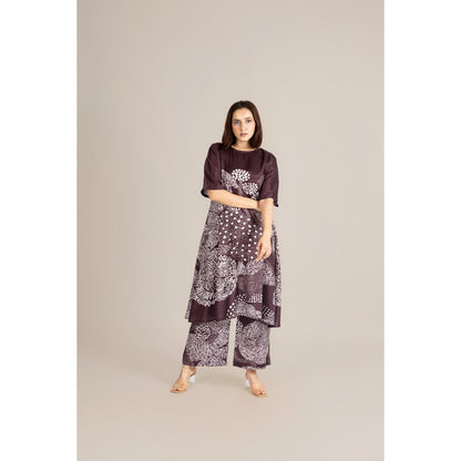 ETAR Burgundy Mood Dot Co-Ord Set