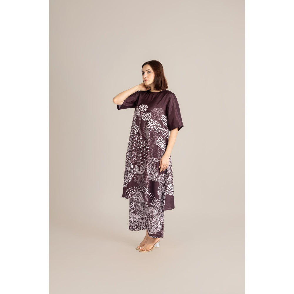 ETAR Burgundy Mood Dot Co-Ord Set