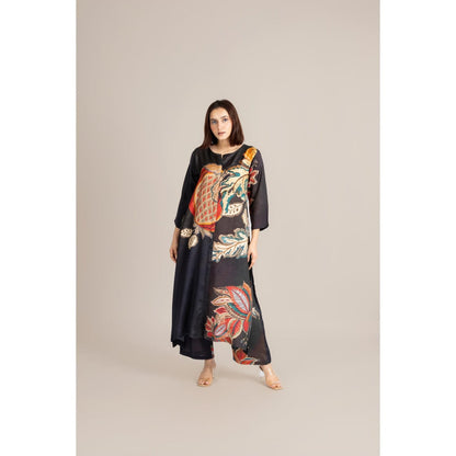 ETAR Black Midnight Flame Crest Co-Ord Set