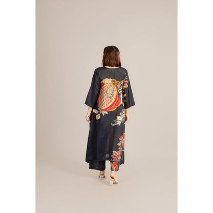 ETAR Black Midnight Flame Crest Co-Ord Set