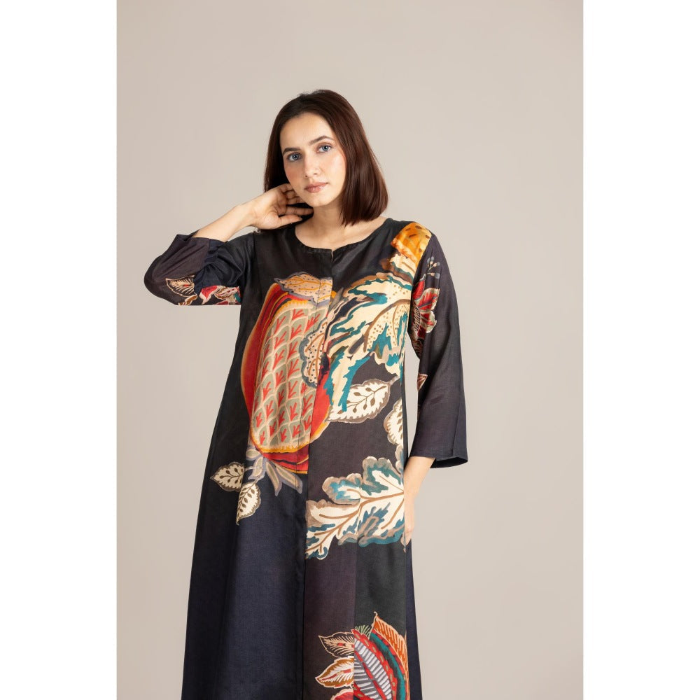 ETAR Black Midnight Flame Crest Co-Ord Set