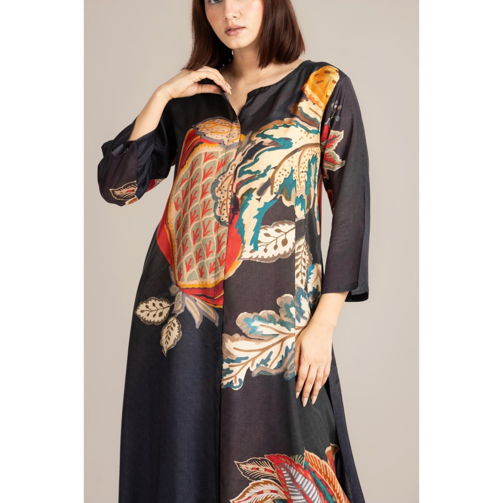 ETAR Black Midnight Flame Crest Co-Ord Set