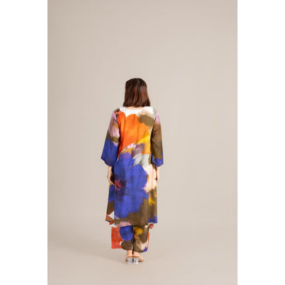 ETAR Multi-Colour Cosmin Crush Co-Ord Set