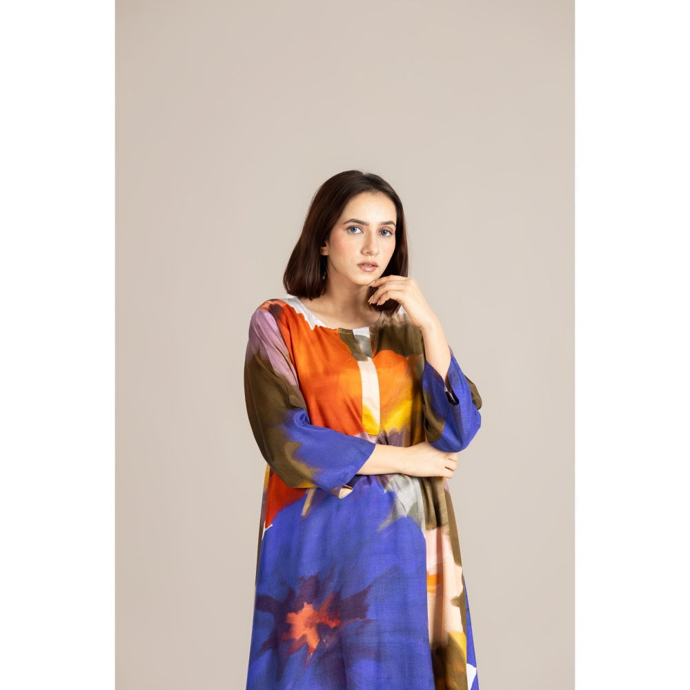 ETAR Multi-Colour Cosmin Crush Co-Ord Set