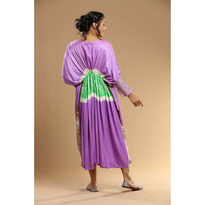 Etasha by Asha Jain Purple Bandani Kaftan Dress