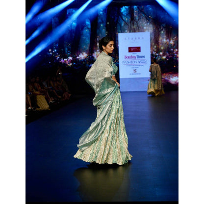 Etasha by Asha Jain Sea Green Jacket with Bustier and Jacket (Set of 3)