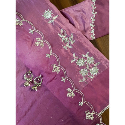 ewaz Purple Embroidered Suit