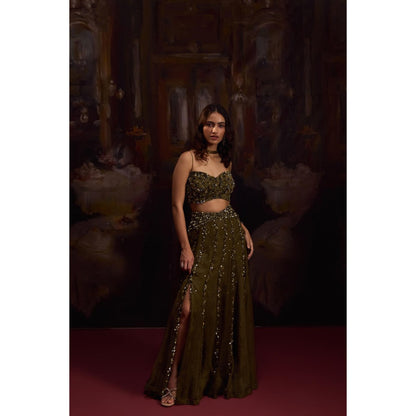 FALSA Olea Blouse with Lehenga & Dupatta