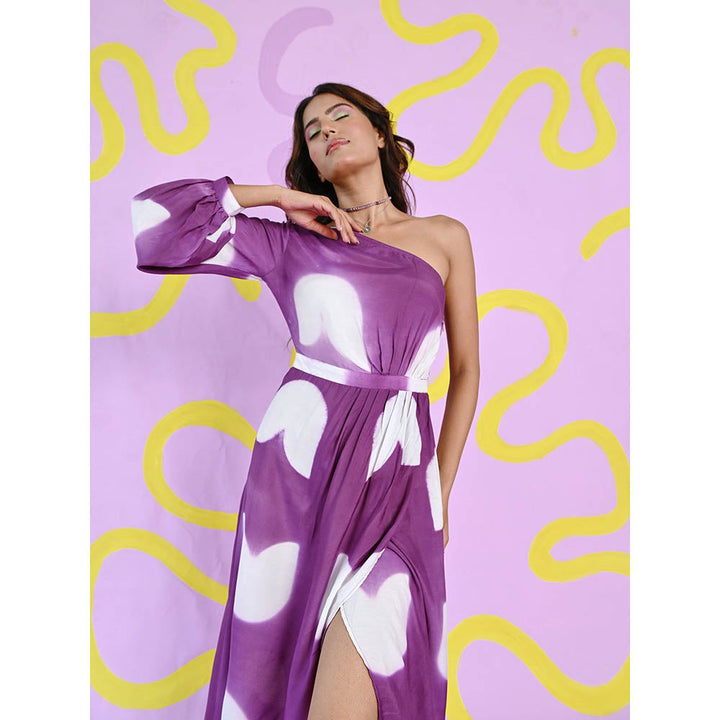 Fancy Pastels Mermaid One-Shoulder Dress - Purple