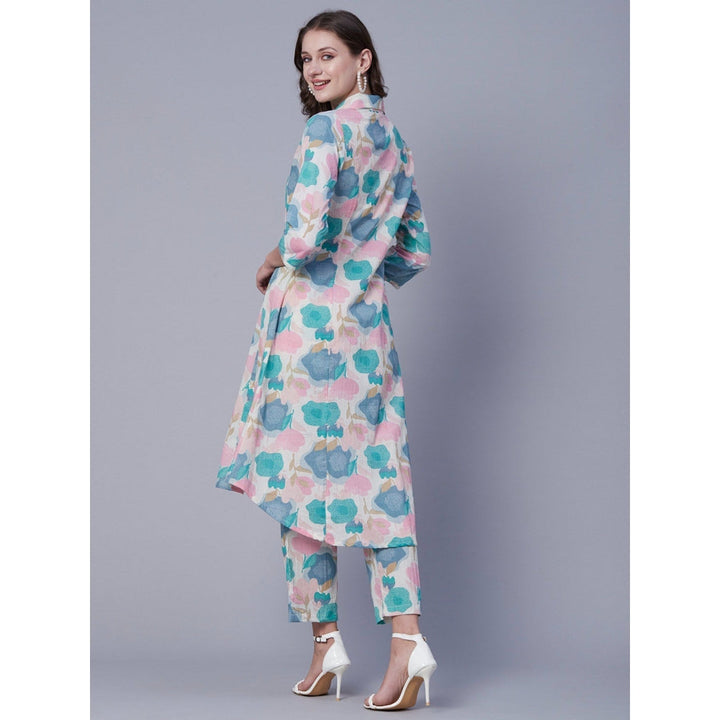 FASHOR Printed Kurta with Pants - Multi (Set of 2)