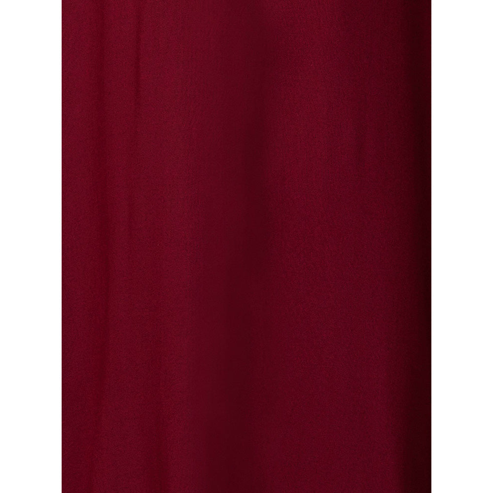 FASHOR Solid Mirror, Resham Embroidered Kurta Maroon