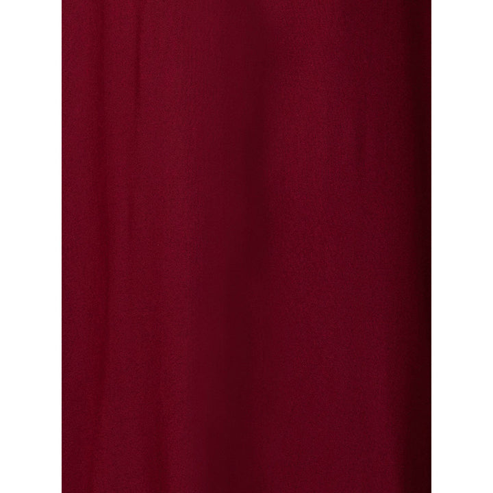 FASHOR Solid Mirror, Resham Embroidered Kurta Maroon