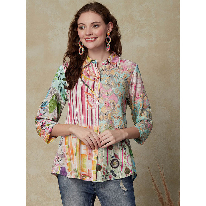 FASHOR Printed Mother-Of-Pearl Buttoned Shirt - Multi