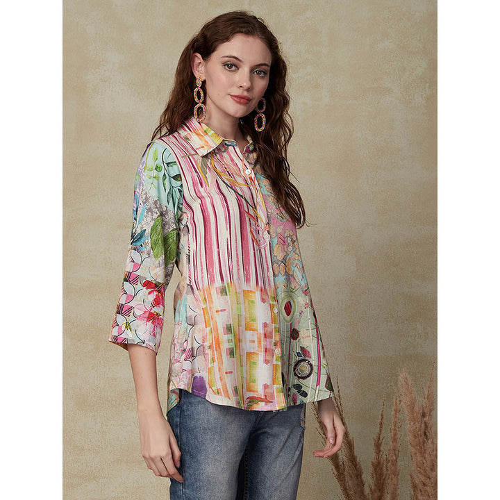 FASHOR Printed Mother-Of-Pearl Buttoned Shirt - Multi