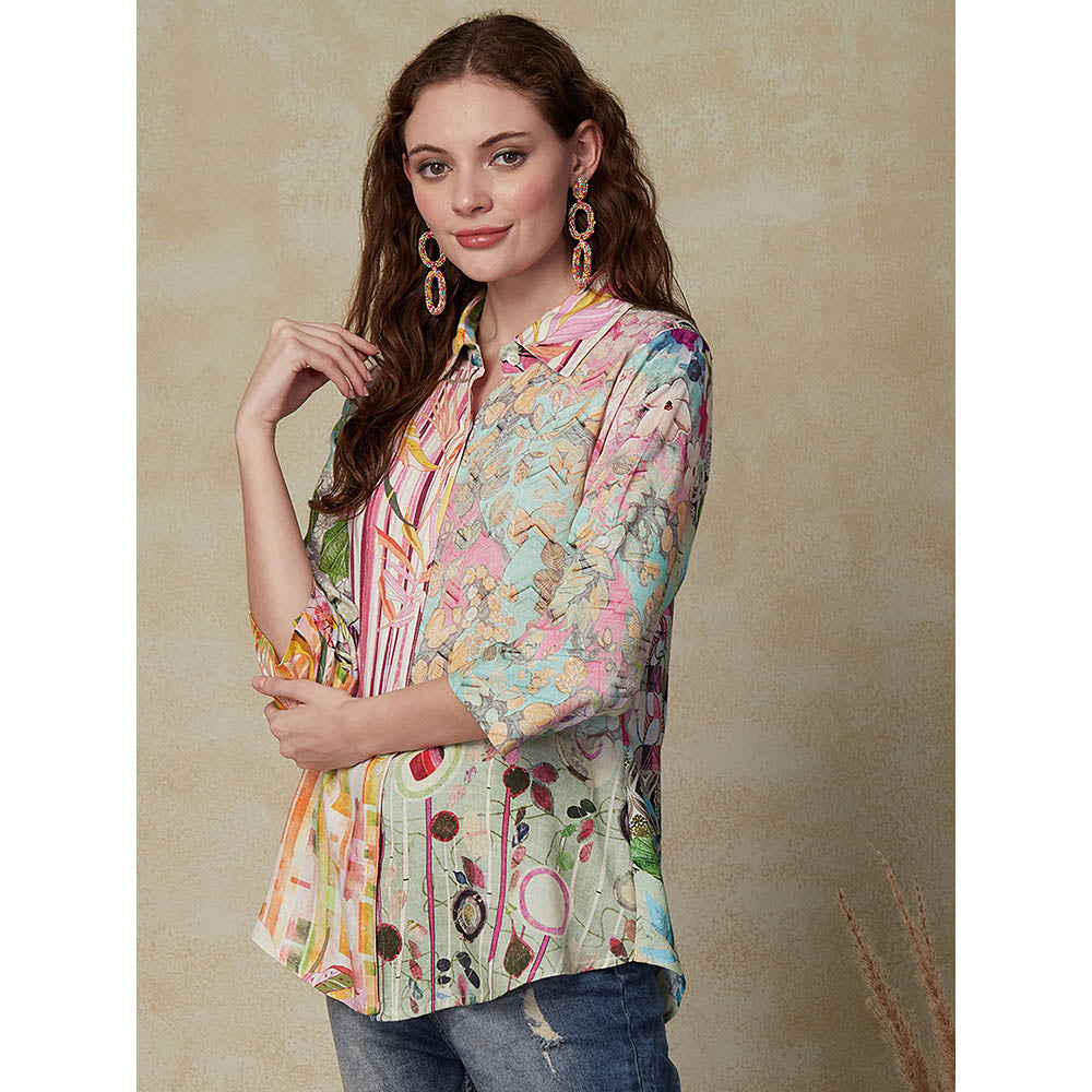 FASHOR Printed Mother-Of-Pearl Buttoned Shirt - Multi