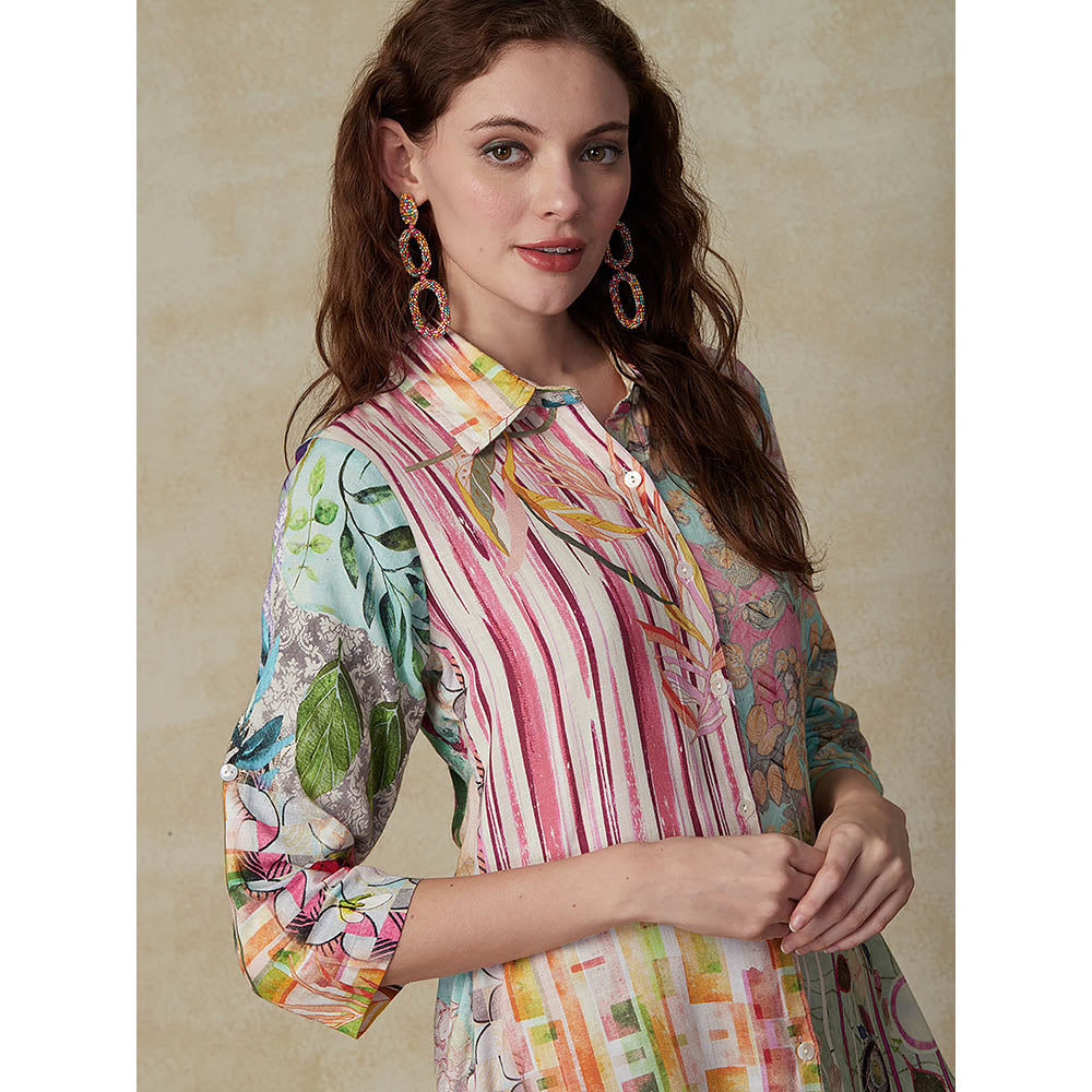 FASHOR Printed Mother-Of-Pearl Buttoned Shirt - Multi