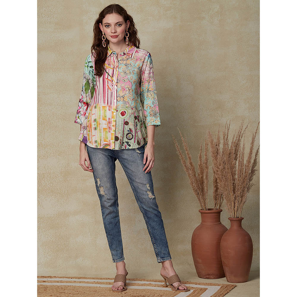 FASHOR Printed Mother-Of-Pearl Buttoned Shirt - Multi