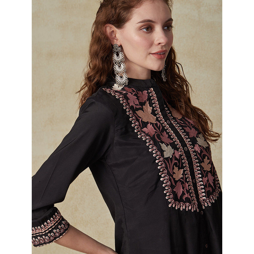 FASHOR Solid Shirt with Salwar Pants Indo Western Co-Ord (Set of 2)