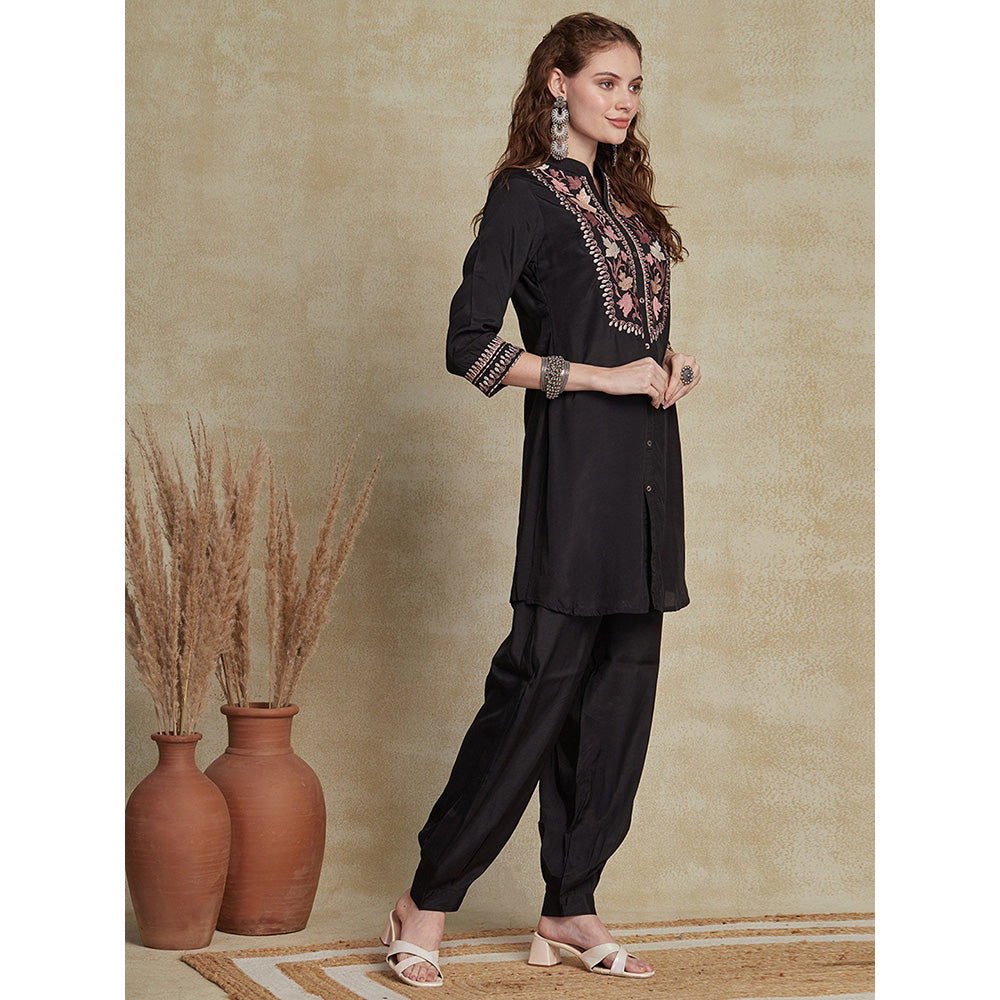 FASHOR Solid Shirt with Salwar Pants Indo Western Co-Ord (Set of 2)