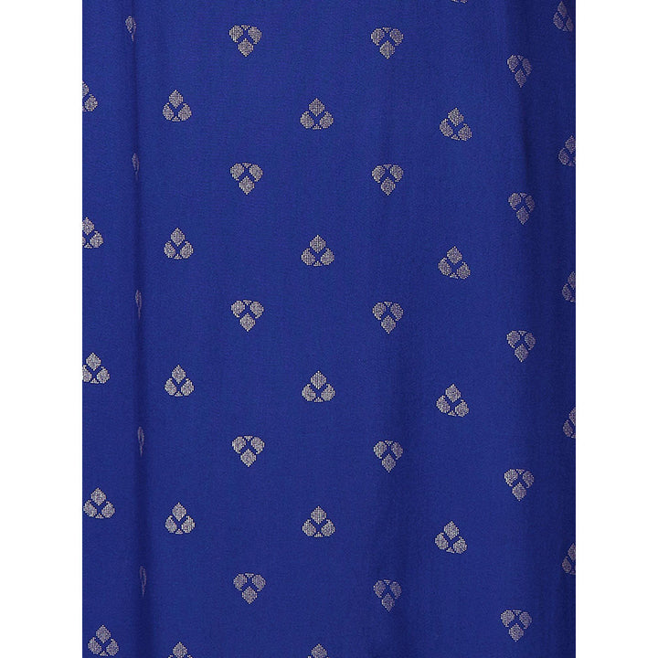 FASHOR Printed Zari Embroidered Kurta - Blue