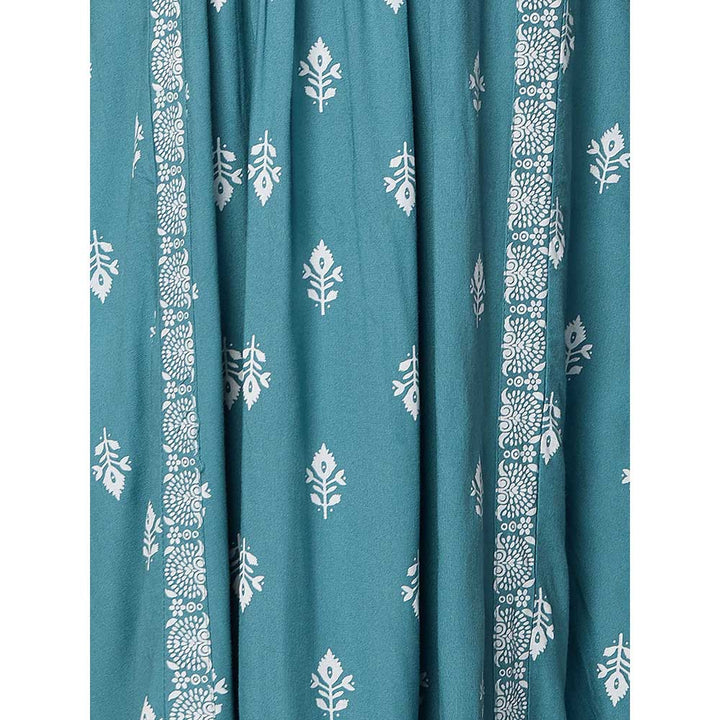 FASHOR Floral & Printed Kurta - Blue