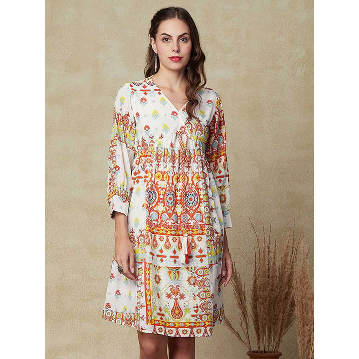 FASHOR Printed Knee Length Dress - Multi