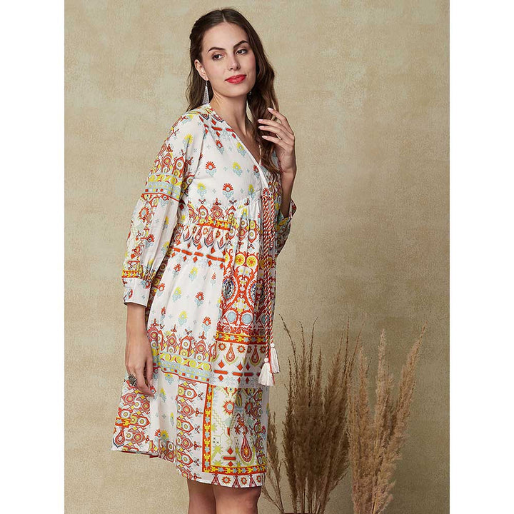 FASHOR Printed Knee Length Dress - Multi