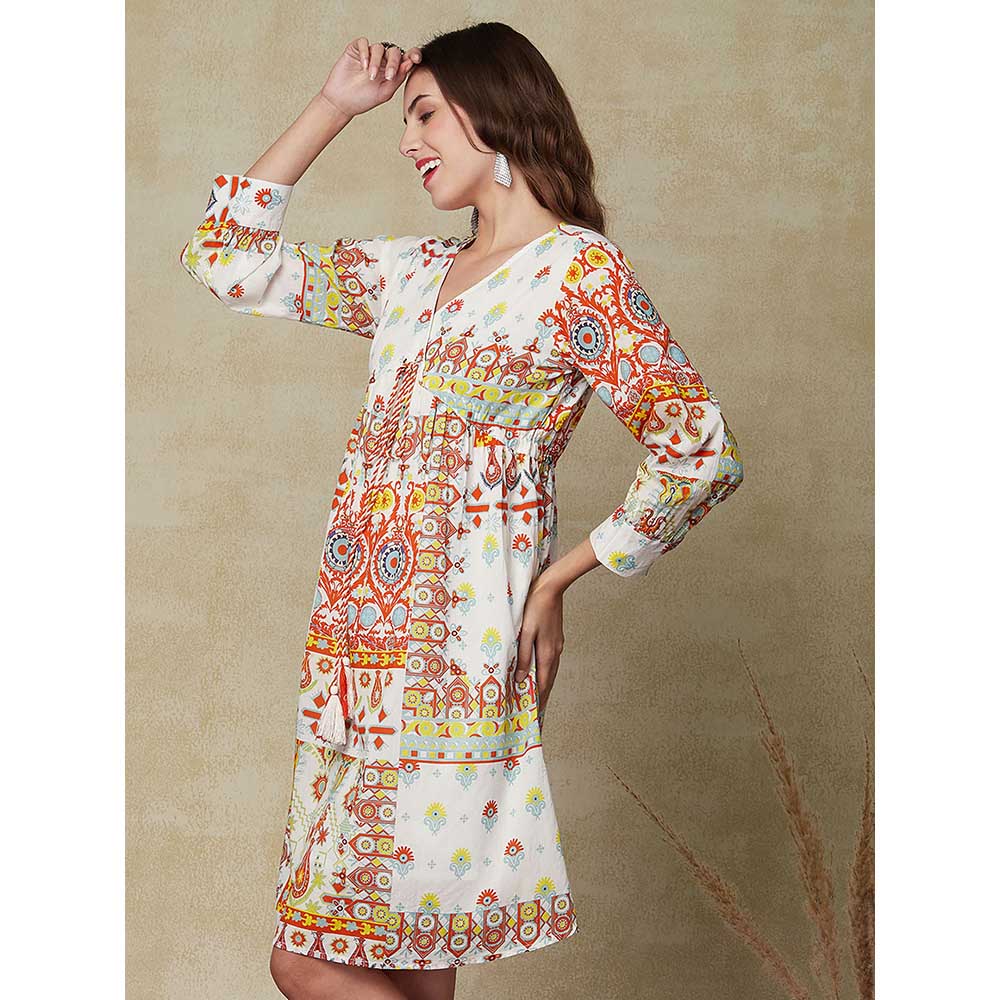 FASHOR Printed Knee Length Dress - Multi