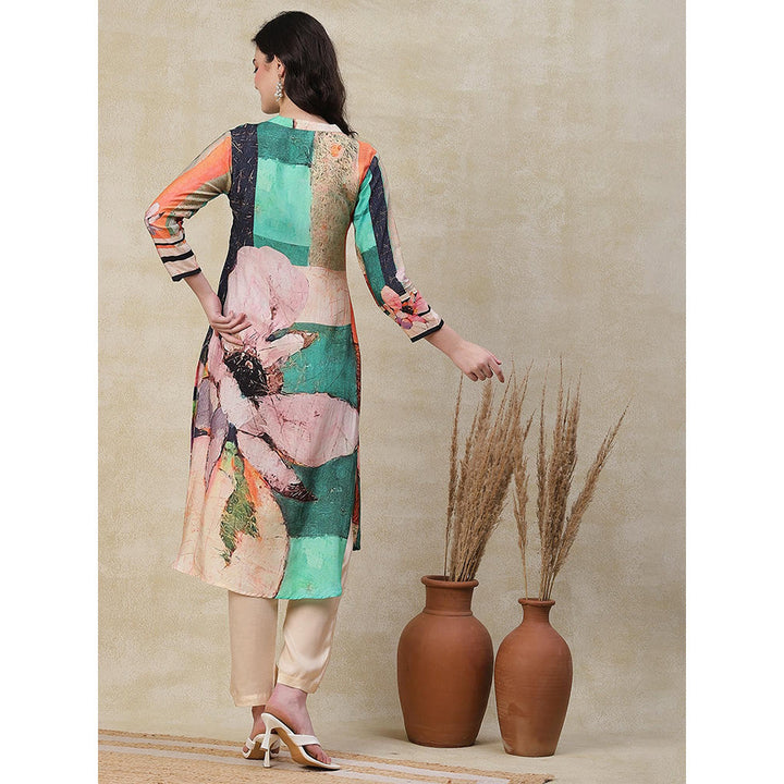 FASHOR Abstract Floral Printed Kurta with Pant - Multi