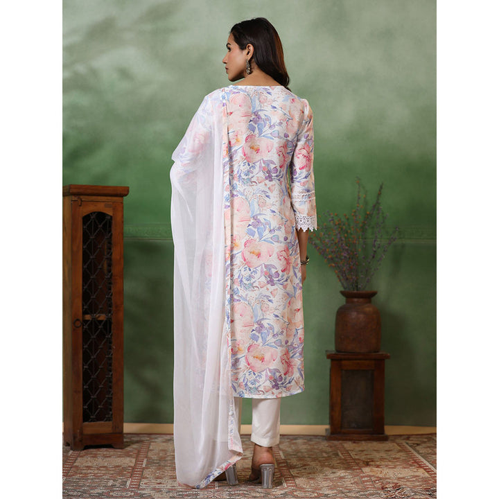 FASHOR Floral Printed Kurta with Pants and Dupatta - Multi (Set of 3)