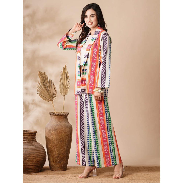 FASHOR Multi-Color Woven Handloom Co-Ord (Set of 3)