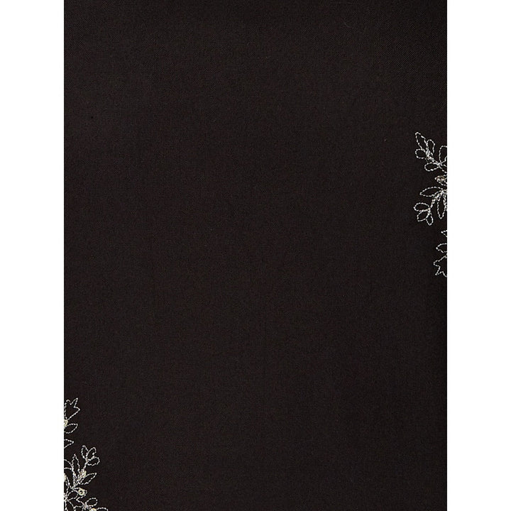 FASHOR Black Sequin and Zari Embroidered Kurta