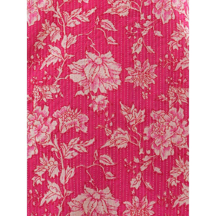 FASHOR Floral Printed Straight Fit Kurta - Pink