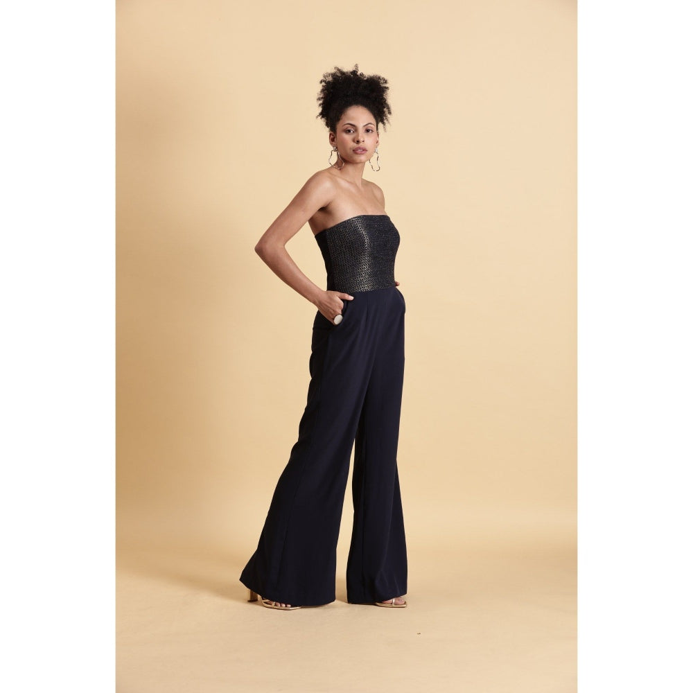 Fawn 24 Navy Blue Accent Jumpsuit