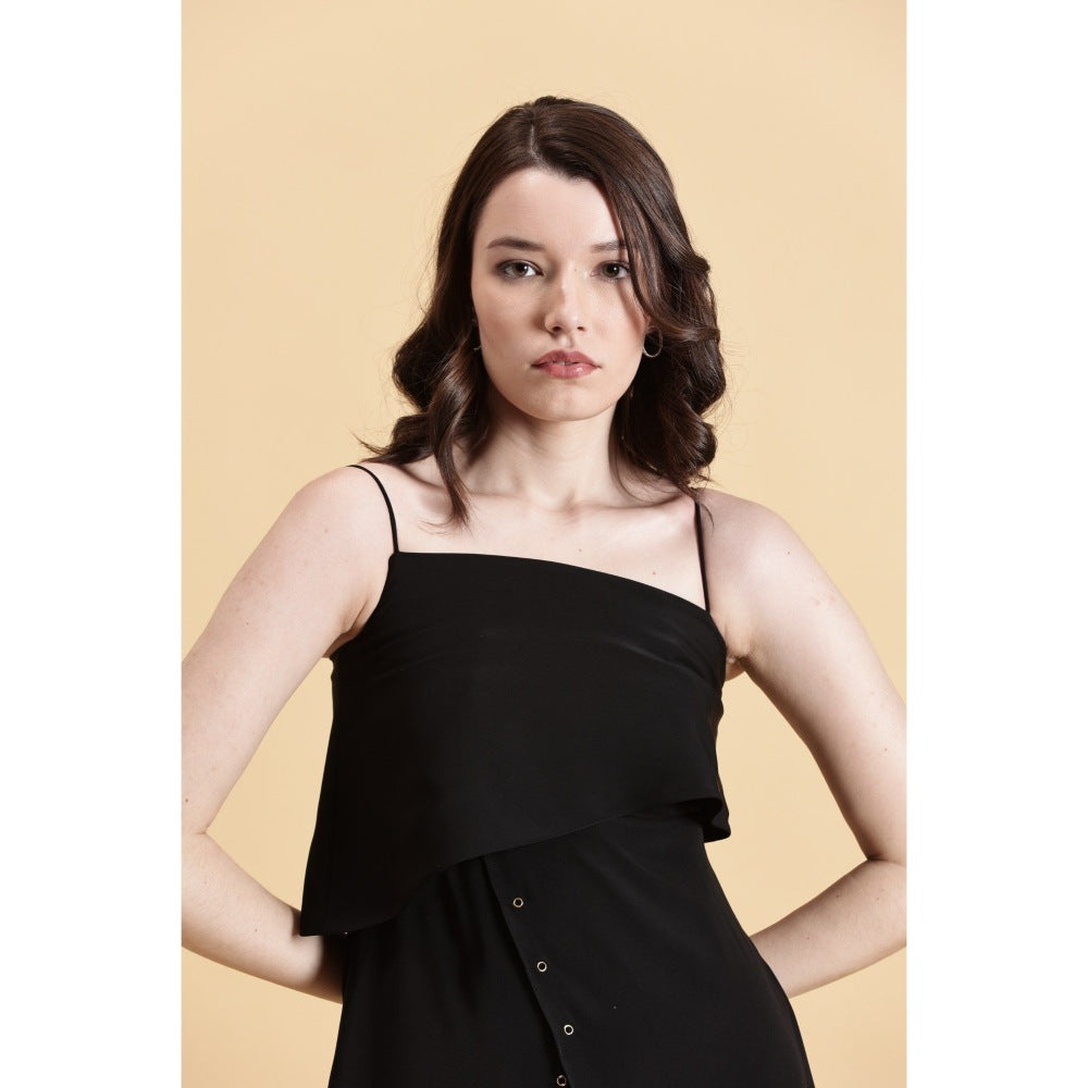 Fawn 24 Black Eyelet Noir Midi Dress