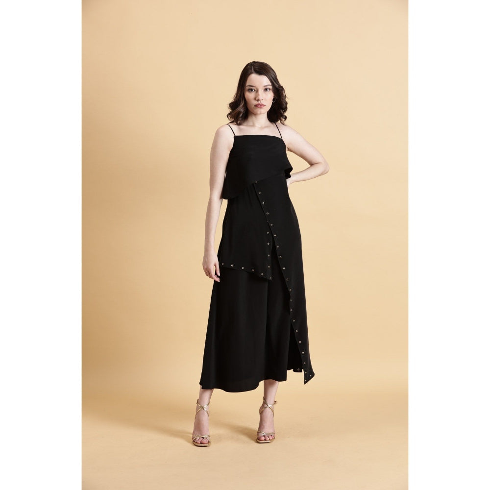 Fawn 24 Black Eyelet Noir Midi Dress