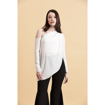 Fawn 24 White Georgette Mist Top