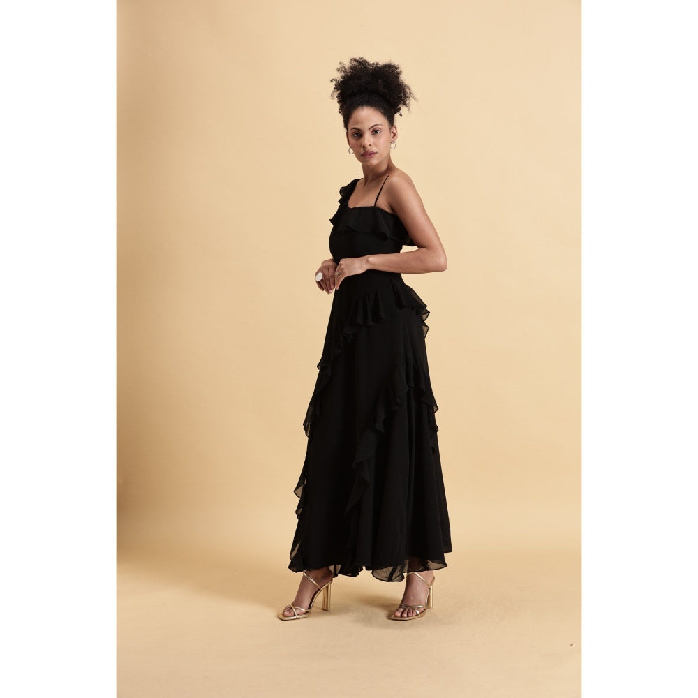 Fawn 24 Black Ruffle Noir Dress